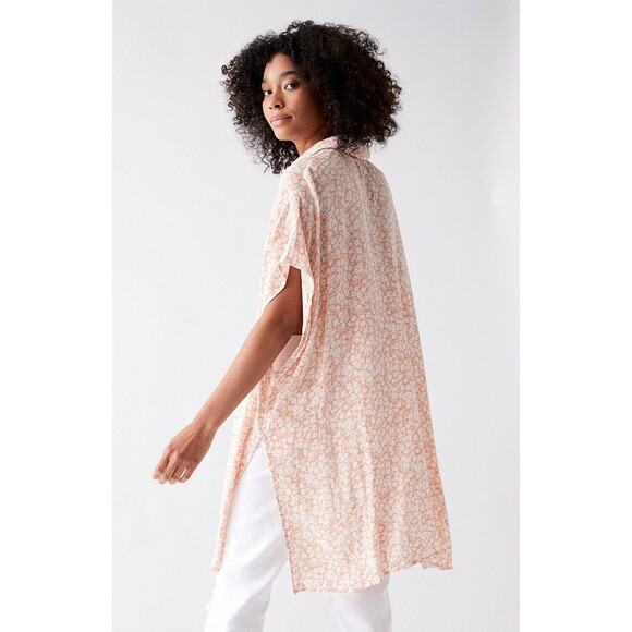 Lost + Wander Pick Me In The Desert Shirt Plus XL/2XL Soft Orange White Long - Picture 2 of 10